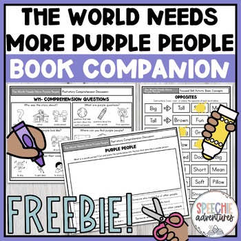 Preview of The World Needs More Purple People Printable Book Companion Freebie