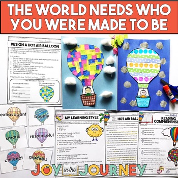 Preview of The World Needs Who You Were Made to Be | Hot Air Balloon Activities