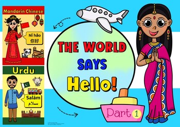 Preview of The World Says Hello Pt. 1 | Classroom posters, greetings in different languages