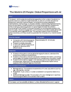 Preview of The World in 25 People: Global Proportions with AI | AI Integration Lesson Plan