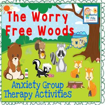 Preview of Cut and Paste Activities in The Worry Free Woods for Anxiety Groups