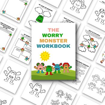Preview of The Worry Monster Workbook for Children - anxiety workbook
