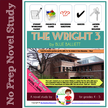 Preview of The Wright 3 by Blue Balliett Novel Study