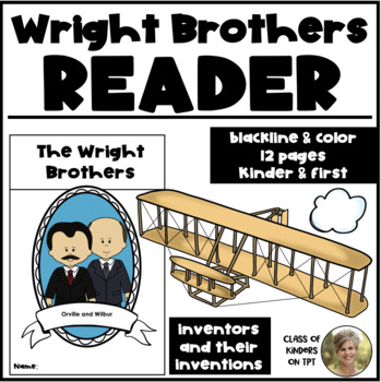 Preview of The Wright Brothers Biography Reader Inventions & Inventors Kinder & First