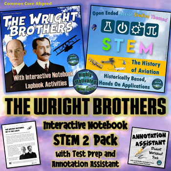 Preview of The Wright Brothers Interactive Notebook with Test Prep and STEM Activities