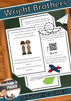 Preview of The Wright Brothers |  Reading, Writing and Building Activities + Video