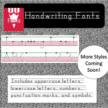 Preview of The Write Direction Paper™ Fonts- Pink Tracing Only (Commercial)
