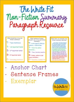 Preview of The Write Fit Non-Fiction Summary Paragraph Resource