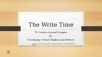 Preview of The Write Time: 70 Creative Journal Prompts for Developing Critical Thinkers