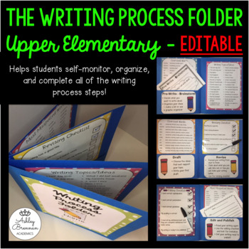 Preview of The Writing Process Folder EDITABLE - Upper Elementary Grades 3 4 5 6