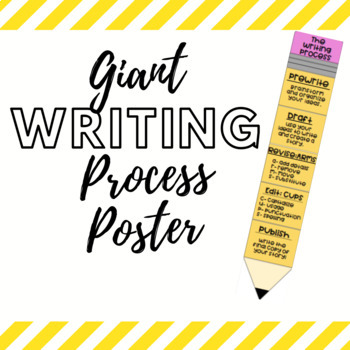 Preview of The Writing Process- Large Pencil for Bulletin Board