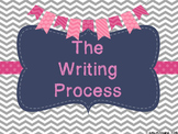 The Writing Process Posters/Hanging Charts - Gray, Navy, and Pink