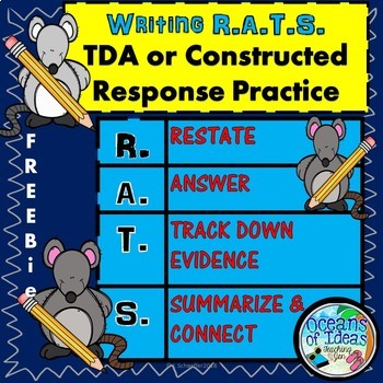 Preview of The Writing R.A.T.S. (Constructed Response How To & TDA Practice)