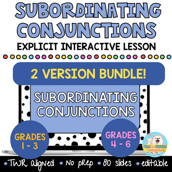 Preview of The Writing Revolution® Digital Resource | Subordinating Conjunctions BUNDLE