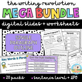 Preview of The Writing Revolution® | MEGA BUNDLE worksheets + digital slides (20 products!)