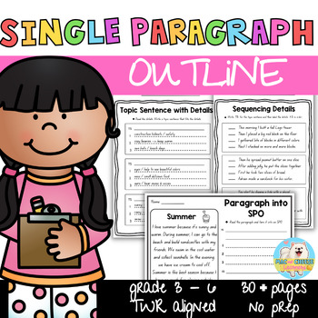 Preview of The Writing Revolution® Single Paragraph Outline/Topic Sentence - Worksheets