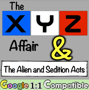 Preview of XYZ Affair and The Alien and Sedition Acts Notes and Presentation Activity