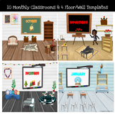 The Year Long EDITABLE Bitmoji Classroom Template BUNDLE