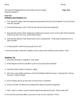 Preview of The Year We Disappeared Guided Reading Questions
