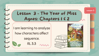 Preview of The Year of Miss Agnes RG U2 MA Lessons 3-12 (10 Lessons) Power Point Slides G3