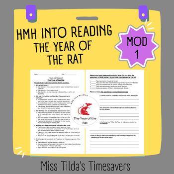 Preview of The Year of the Rat - Grade 4 HMH into Reading (Module 1)