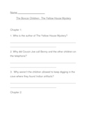 The Yellow House Mystery by Gertrude Warner Comprehension 