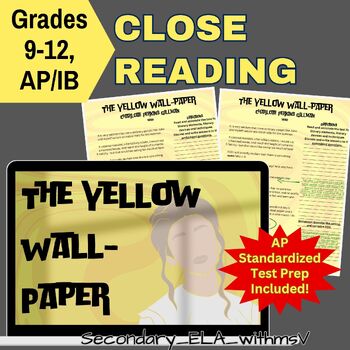 Preview of The Yellow Wall-Paper Close Reading Annotations grades 9-12 AP IB