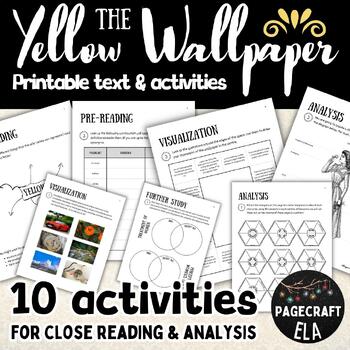Preview of The Yellow Wallpaper Full Text, Pre-Reading and Activity Booklet for Analysis