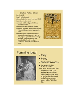 Preview of The Yellow Wallpaper PowerPoint, handout, and vocab quiz