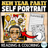 Happy New Year 2025 Self Portrait Template Activity Colori