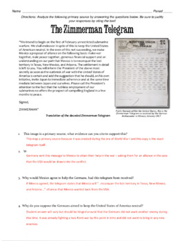 zimmermann telegram assignment