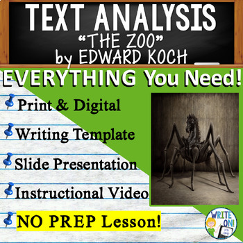 Preview of The Zoo by Edward Hoch - Text Based Evidence, Text Analysis Essay Writing Unit