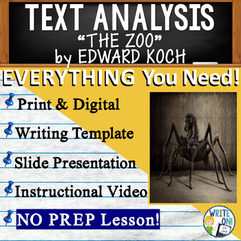 Preview of The Zoo by Edward Hoch - Text Based Evidence - Text Analysis Essay Writing