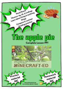 Preview of The apple pie bundle PPT lesson 7-9 years with Homework & Preview material