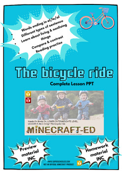 Preview of The bicycle ride bundle PPT lesson 7-9 years with Homework & Preview material