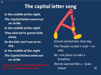 Preview of Capital letters.Humorous song in video with mp3s