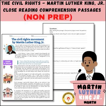 Preview of black history month - Martin Luther King, Jr. Reading Comprehension Passages