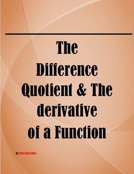 Preview of AP CALCULUS AB - The difference quotient formula and the derivative