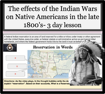 Preview of The effects of the Indian Wars on Native Americans- 3 day lesson