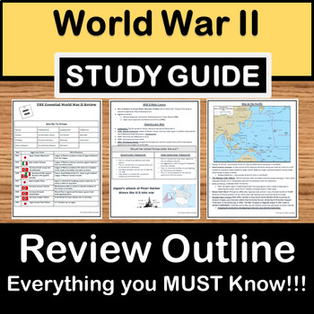 Preview of World War II Review -US History Study Guide - STAAR Test Prep EOC