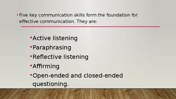 Preview of The foundation for effective communication PPT