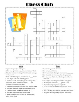Preview of The game of chess - crossword puzzle