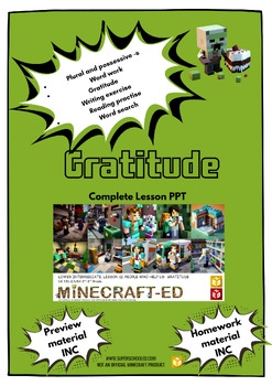 Preview of The gratitude bundle PPT lesson 7-9 years with Homework & Preview