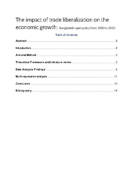 Preview of The impact of trade liberalization on the economic growth: Bangladesh open polic