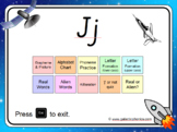 The letter 'j' PowerPoint