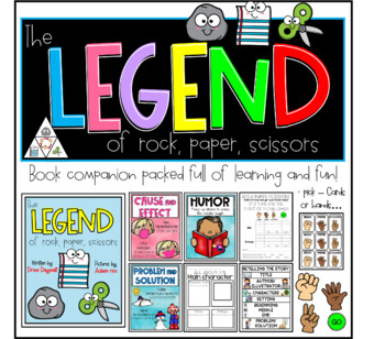 Preview of The legend of rock paper scissors book companion, story mapping & games