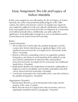 nelson mandela biography essay