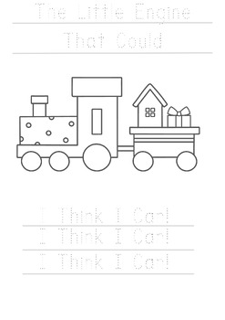 Preview of The Little Engine that could- coloring/tracing sheet