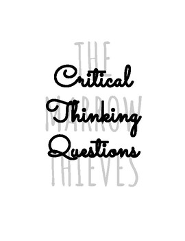 Preview of The Marrow Thieves - Critical Thinking Chapter Questions