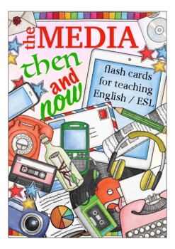 Preview of The media then and now flash cards - ESL English vocabulary picture cards